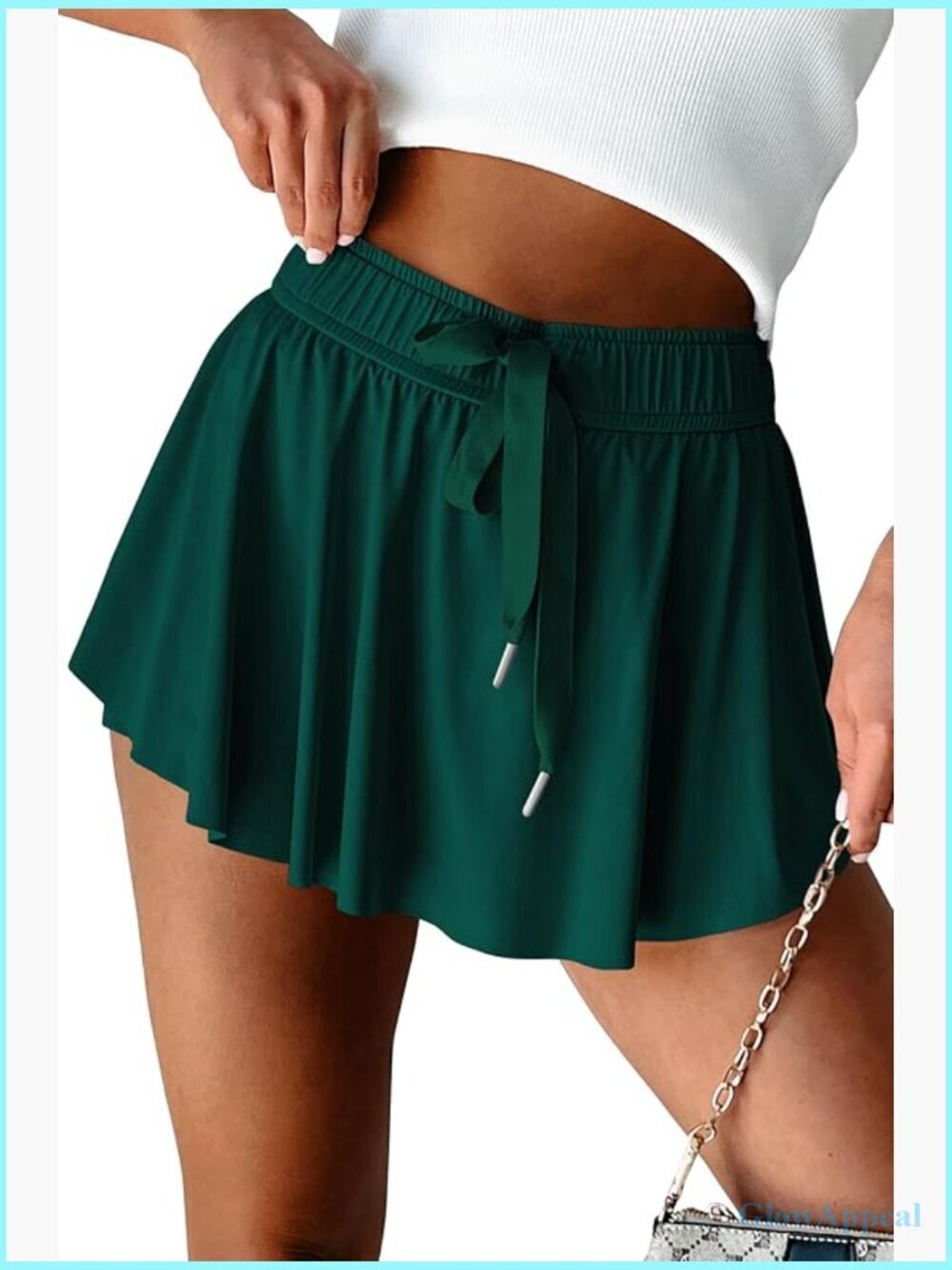 High Waisted Tennis Skort with Inner Shorts, Athletic Mini Skirt